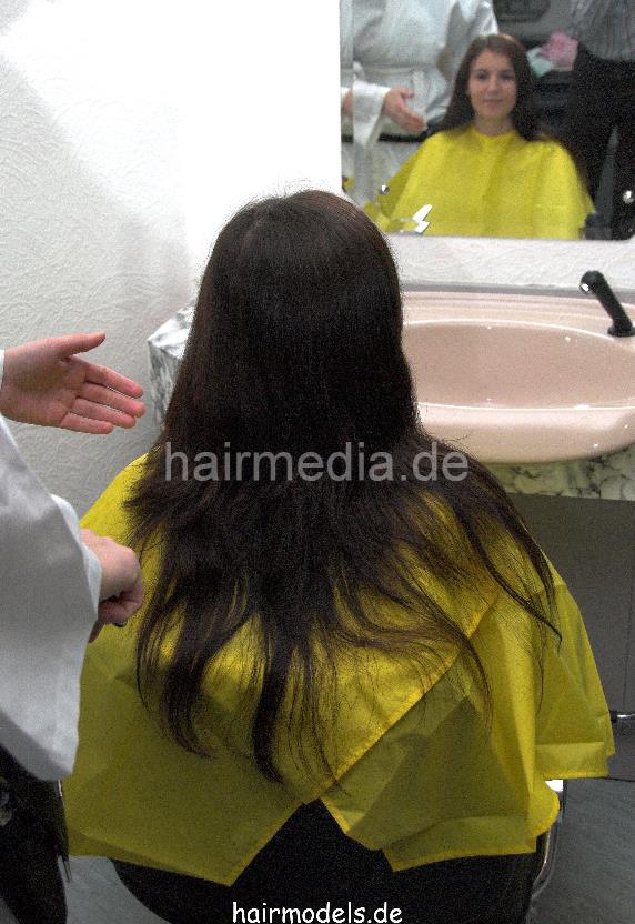8036 Heidi drycut and wet cut in yellow cape