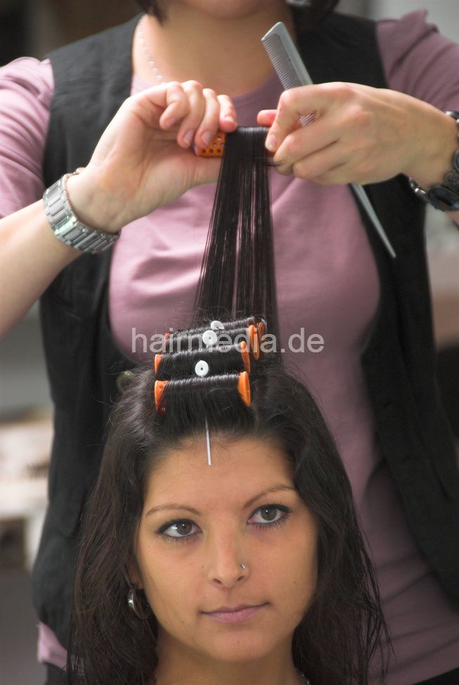 6019 Jennifer rollerset thick black hair