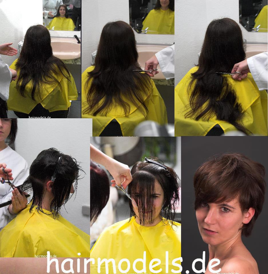 8036 Heidi drycut and wet cut in yellow cape