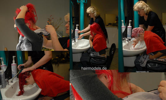 646 Romy redhead forward shampooing by mature barberette