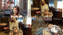 Load image into Gallery viewer, 6158 Jaqueline 1 backward salon shampooing grey pvc shampoo cape by Dzaklina