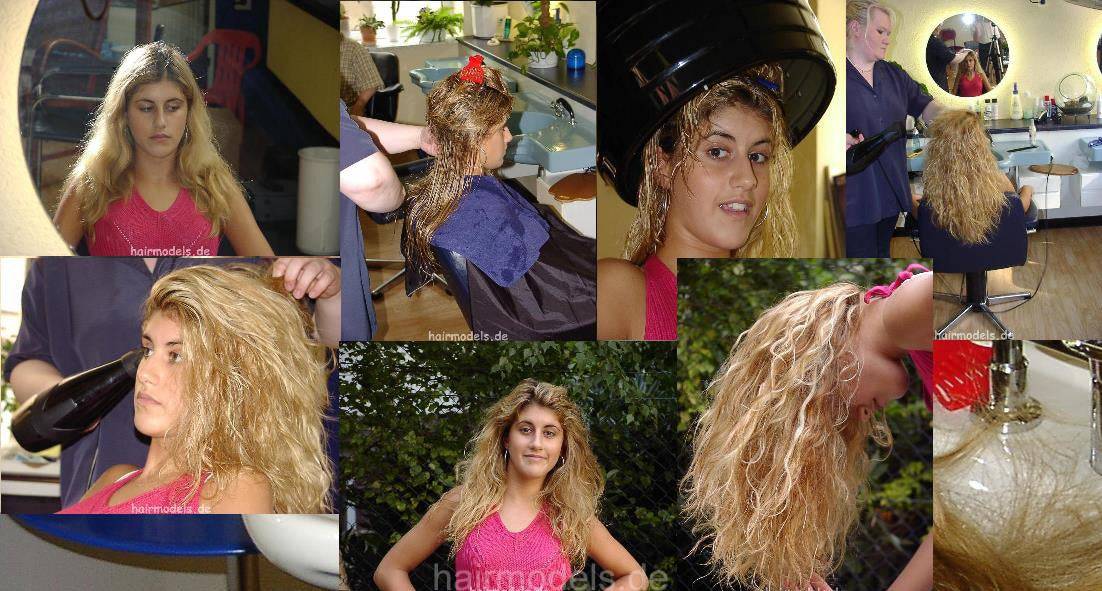 b003 Guenes teen blow out in Hannover salon by barberette