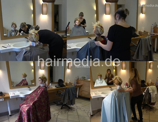 9083 MarinaK caping session several nylon and pvc capes in use video