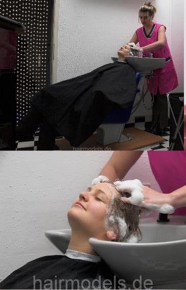 8005 buzz for Job - 2. Part: Shampoo by mom in her salon backward