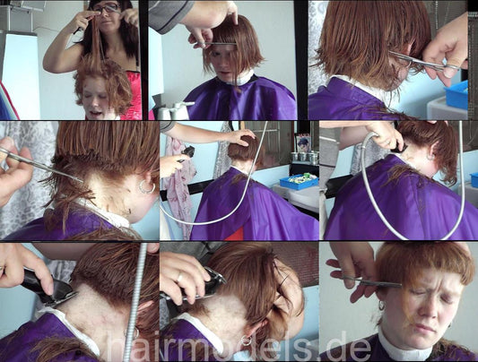 8017 ManuelaK Part 6=7 forced cut buzz shave by barber