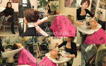 Load image into Gallery viewer, 6102 4 Lisa shampooing in neckstrip and pink shampoocape