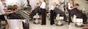 847 Daniela short haircut on electric barber chair