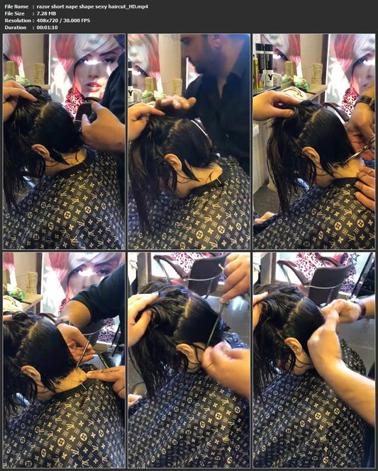 1062 razor short nape shape sexy haircut