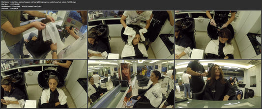 1062 real time natural copper red low light in progress inside busy hair salon