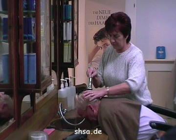 226 a day in vintage german barbershop with barberette assistance