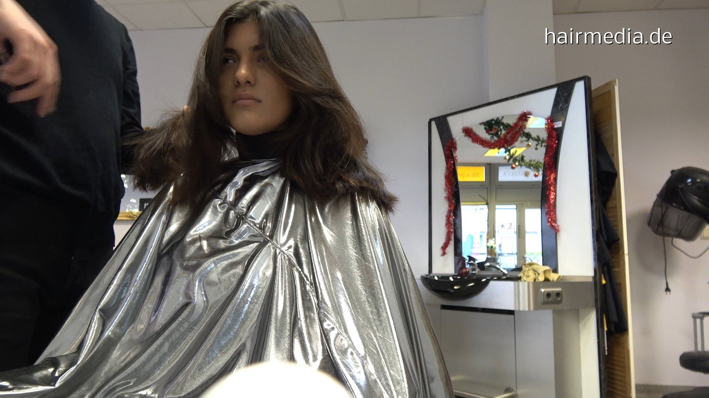 387 JS Asya 1 drycut by barber in shinycape TRAILER
