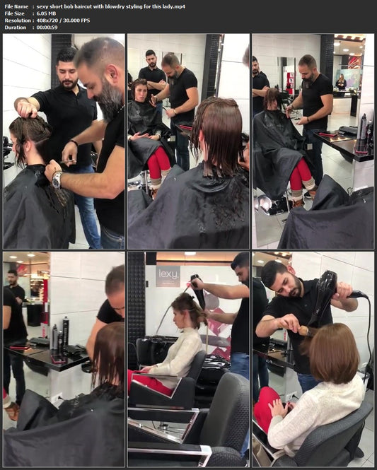 1062 sexy short bob haircut with blowdry styling for this lady
