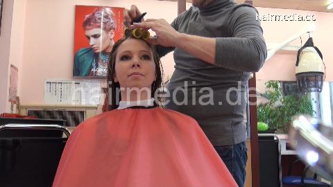 6168 AnjaH by Barber backward! shampoo and wet set Part 2 wet set