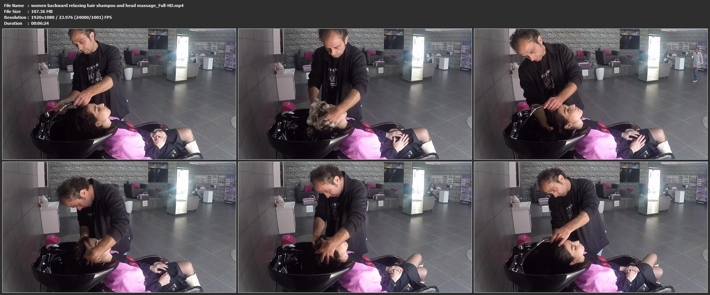 1062 women backward relaxing hair shampoo and head massage