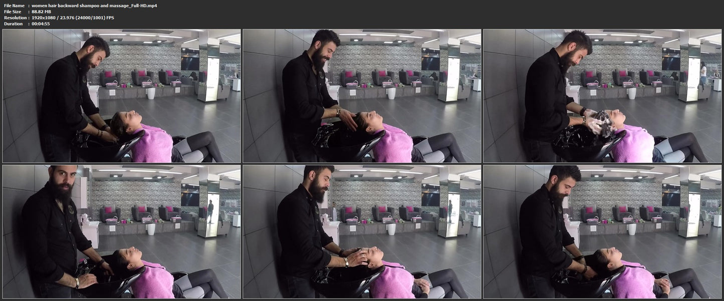 1062 women hair backward shampoo and massage