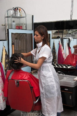 248 scalp massage by Mila in white apron