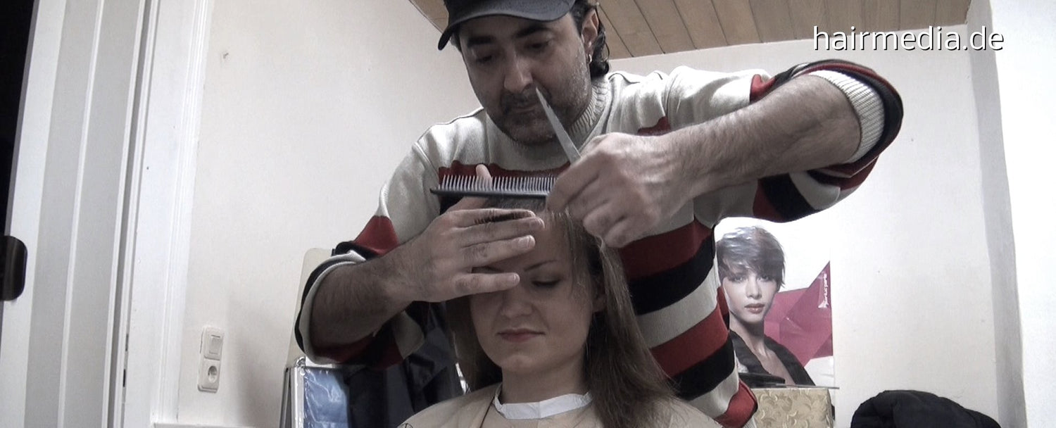 8134 KristinaF by barber forward and backward wash and cut