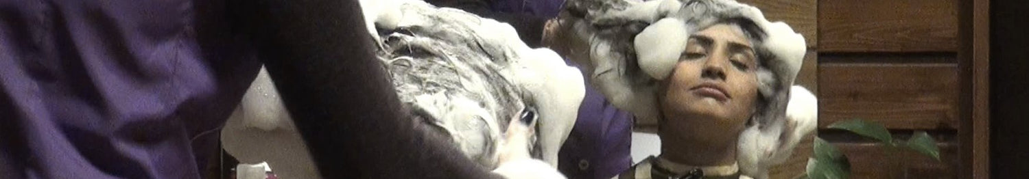 9046 Thick indian hair wash in german salon full lather