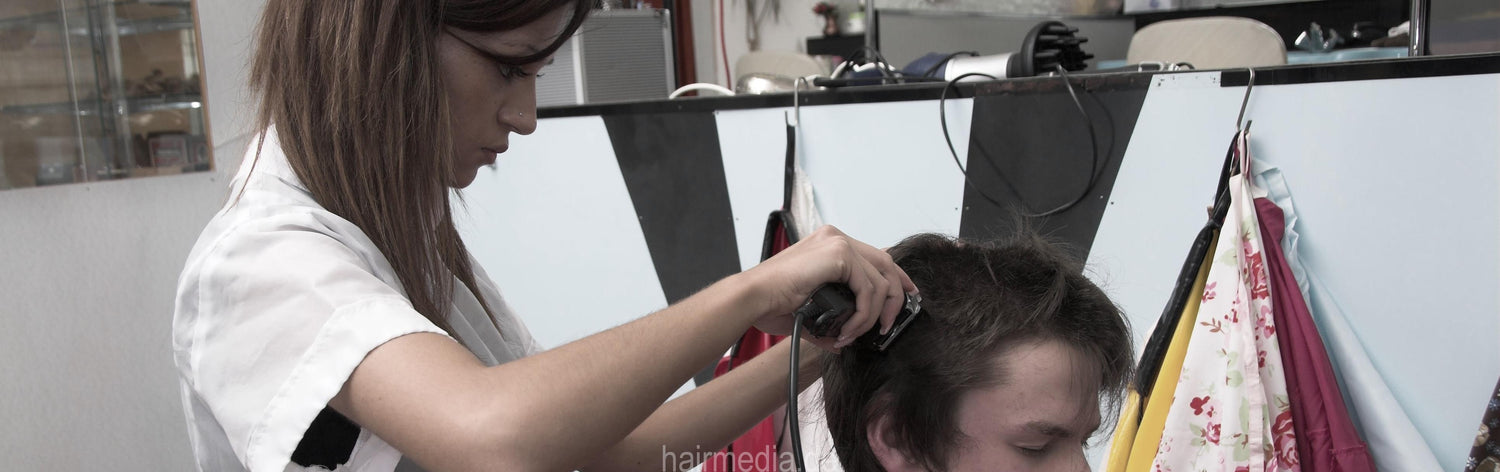 female stylist doing male client (ftm)