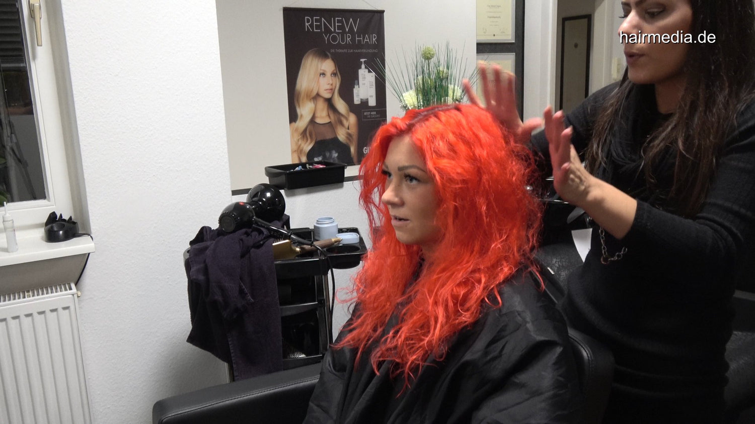 7095 Charline perm and color redhead