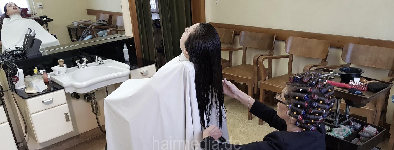 8151 hair by Dzaklina in rollers in old barbershop