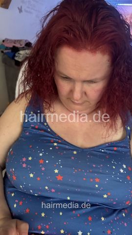 Yvonne by barber Mike coloring red at home