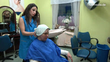 Cargar imagen en el visor de la galería, 1252 Mom by Mahshid 2 shampoo by XXL hair barberette in blue apron