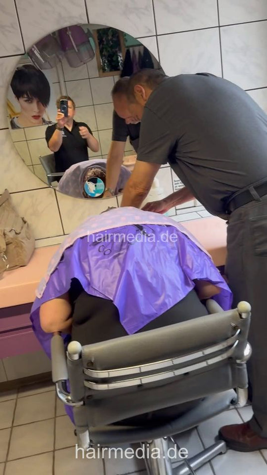 1269 Yvonne 250610 GDR Salon forward shampoo and perm by barber