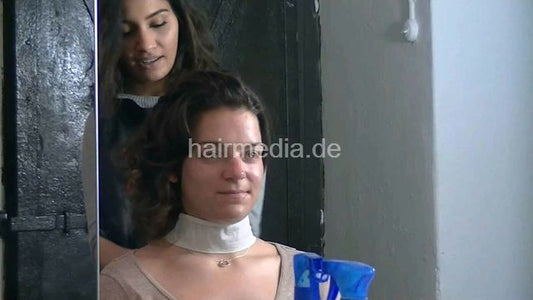 1305 VG fresh styled head wash by Melody in apron, multicape