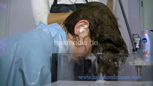 1306 Gayane first shampoo forward by Melody - dishwashing liquid hair and face blue collar cape by Melody