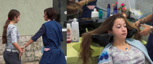 130 1 Denise strong forced backward wash teen in mobile sink Schauma shampoo