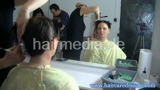 1806 Sandra Perm Part 1 shampoo and haircut long to short