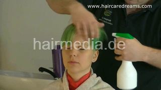 1903 Kaleida green upright shampoo by barber