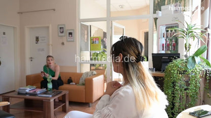 1198 MarinaM and LisaM 1 smoking barberettes talking about haircuts