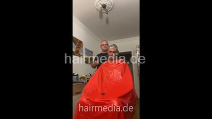 2012 20250918 headshave buzz bleaching redcape