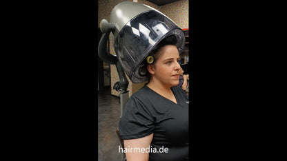 1076 Mirela salon shampoo and blow big curlers wetset and styling