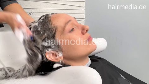 SunnyS and Emily swiss hairdresser shampoo and blow