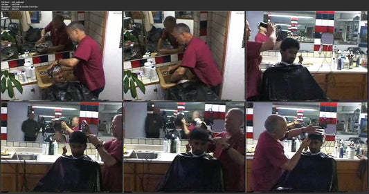 204 JW6b US barbershop shampoo and haircut by barber MTM