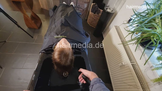 1181 ManuelaD 1 backward pampering shampoo by barber POV Cam