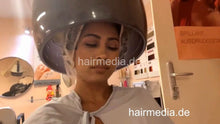 Load image into Gallery viewer, 6214 Barberette Zoya 3 under the dryer in metal rollers
