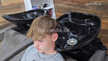 Laden Sie das Bild in den Galerie-Viewer, 2024 young boy permed Max June 23 backward shampoo by AlinaR