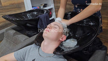 Laden Sie das Bild in den Galerie-Viewer, 2024 young boy permed Max June 23 backward shampoo by AlinaR