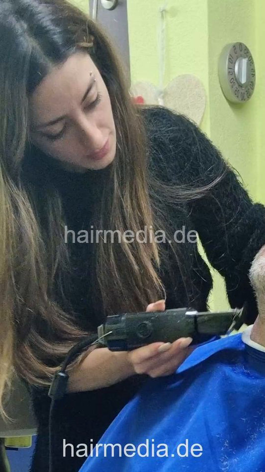 1240 Barberette Leyla 9 doing a male client vertical video