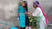 Load image into Gallery viewer, 1242 1109 Indian long hair care shampooing outdoor