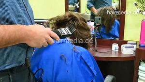1243 XeniaM dry bobcut, napebuzz, shampoo, wetcut and blow by barber complete video