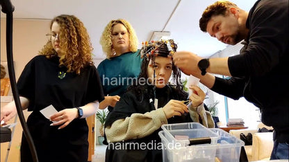 7206 Ukrainian hairdresser in Berlin 240331  Dark teen model 2 perm by barber