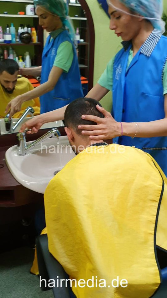 1264 barber Deniz 240705 by barberette Alyna hair and face shampoo FS custom - vertical video