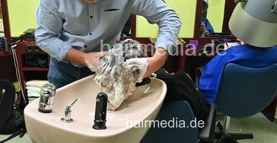 Ernesa blonde sister teen shampoo and blow by barber and sister