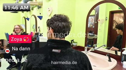 1050 250106 private livestream curly young guy Felipe and his mom. both multicaped shampooings, scalp massage hooddryer style
