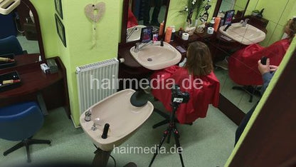Jamilla teen barberette student second day backward wash and wetset by barber - ceililngcam